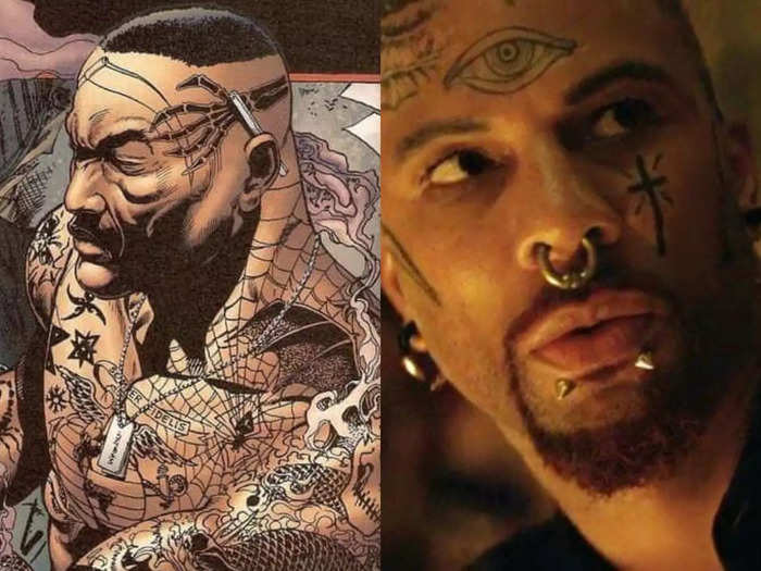 Common had a small role as Monster T, also known as Tattooed Man in the comics, another one of the Joker