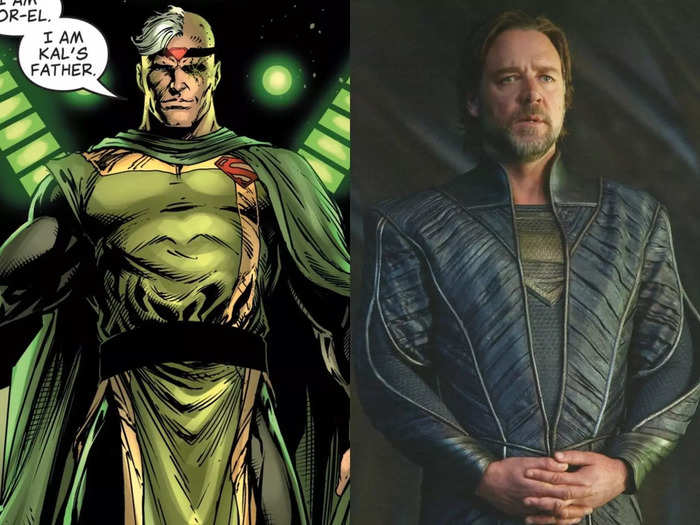 Russell Crowe took over for Marlon Brando in the DCEU version of Jor-El, Kal-El