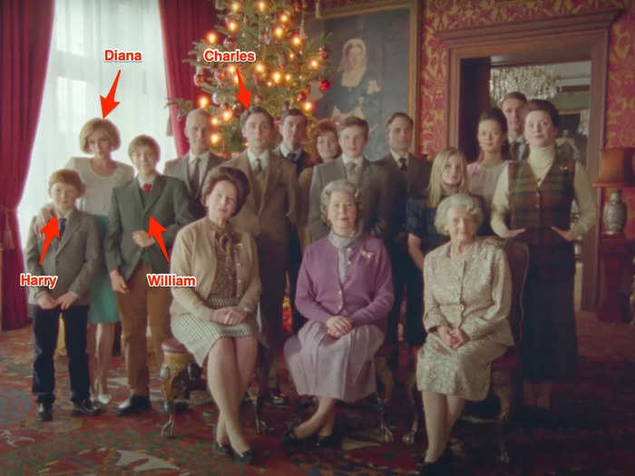 The physical distance between Diana and Charles in the Christmas photo hints at the tension in their marriage.