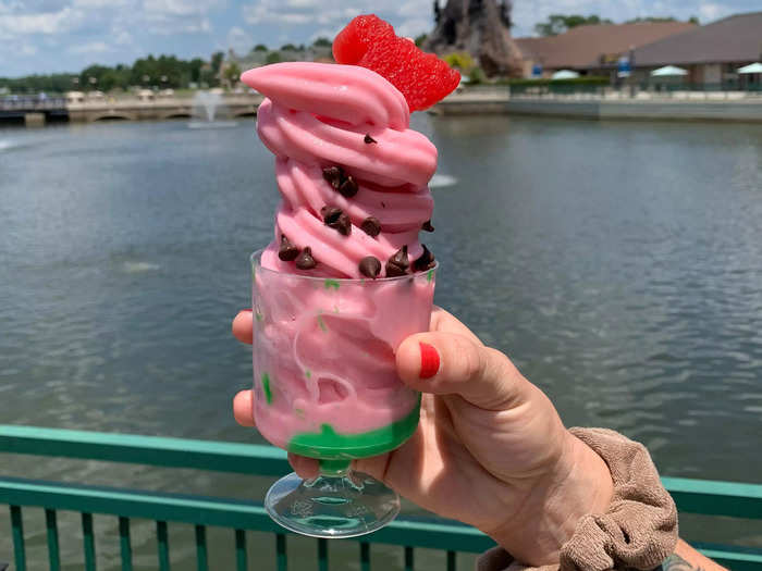 I ordered the Dole Whip Watermelon Parfait first, and ran back to my table before it melted.