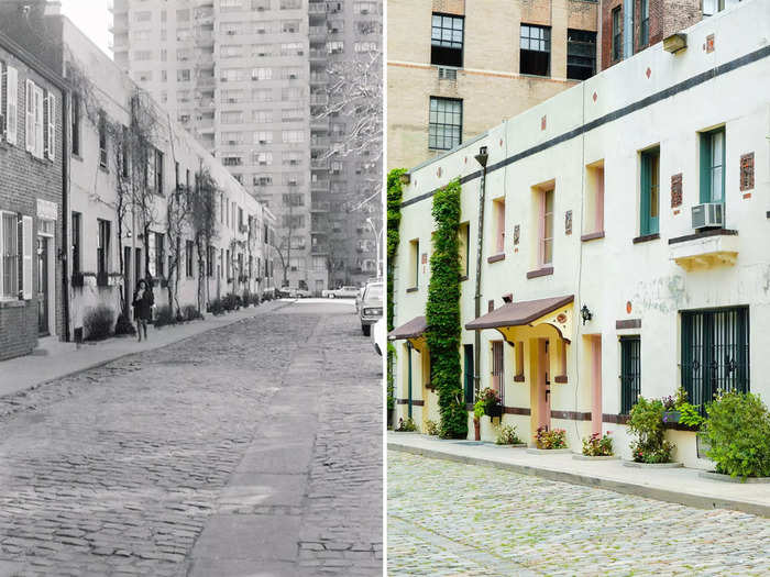 Washington Mews is the name of a cobblestone street that looks like a "retreat" from the city, as an article in The New York Times described it in 1988.