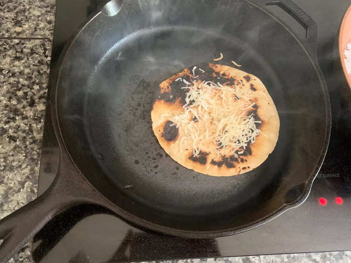 I learned the hard way that the tortillas toasted very, very quickly.