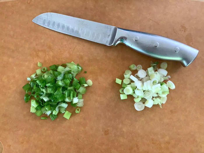 The only prep I really needed to do was slice up my scallions.