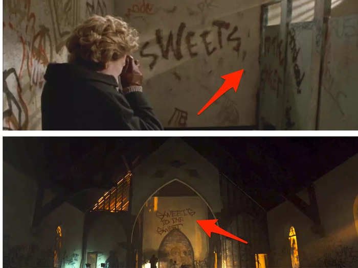 "Sweets to the sweet" graffiti is seen in the climax of the new "Candyman."