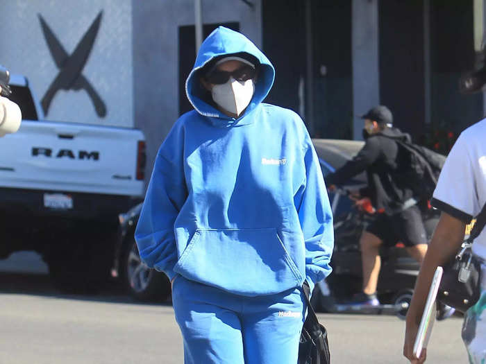 Rae might have been trying to go incognito wearing a sweatsuit in March 2021.