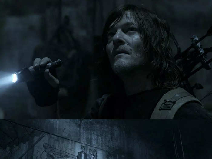 Daryl comes across a subway mural that