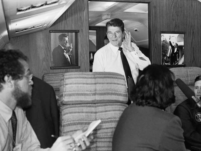 Reagan also hung pictures of himself in Air Force One