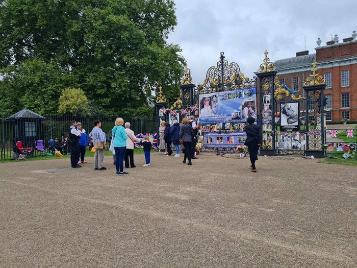 Royal fans have gathered outside Princess Diana