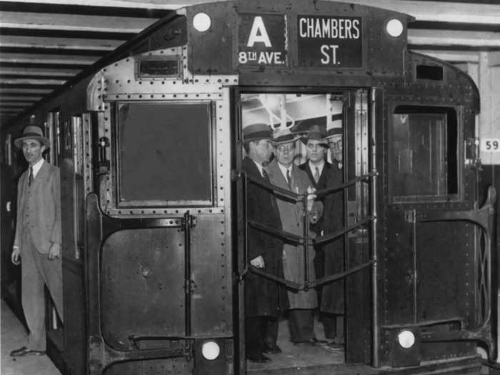 In the 1930s, the city started a public line, IND, that swallowed the competing BMT (Brooklyn-based) and IRT (Manhattan-based) lines by the end of the decade, according to the same book.