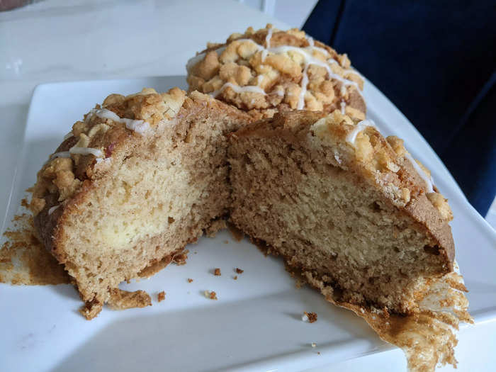 The coffee-cake muffin tasted like Cinnamon Toast Crunch.