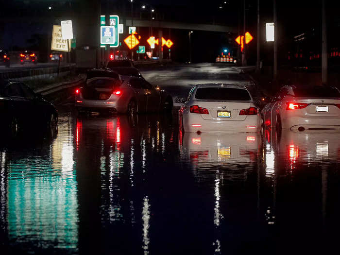 People had to abandon their cars on the road and seek shelter.