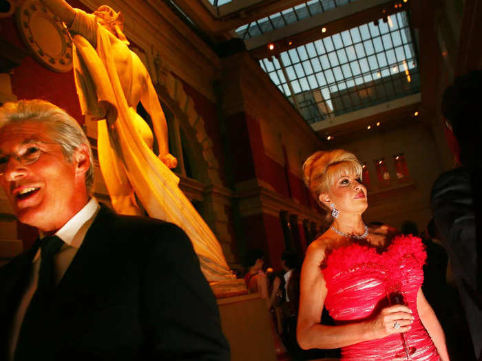 In 2006, Richard Gere and Ivana Trump were among those who drank and socialized around statues.