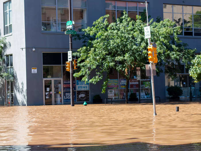 Flooding was particularly bad near Arch Street and 22nd.