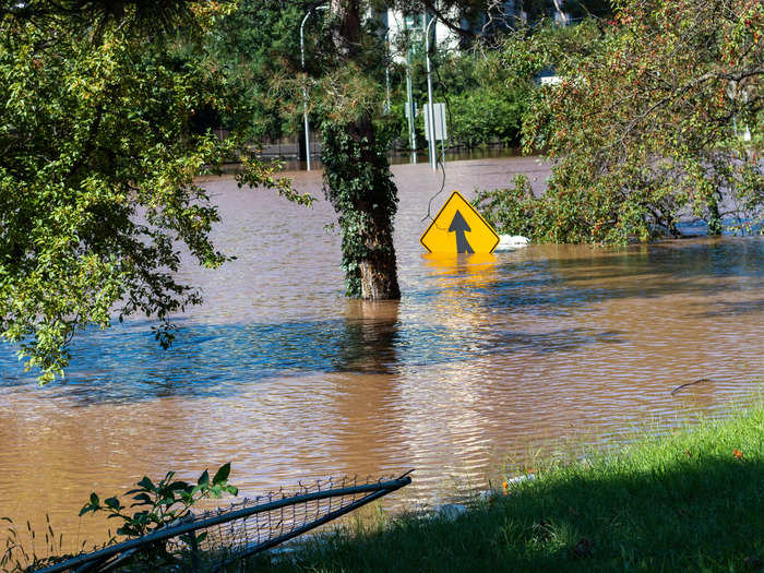 Parts of the expressway looked like a river itself.