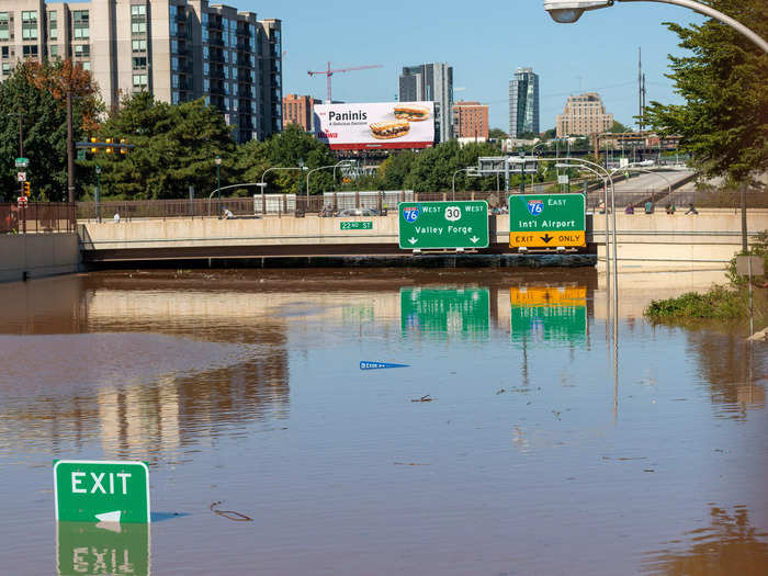 The floodwater was at least 10 feet high.