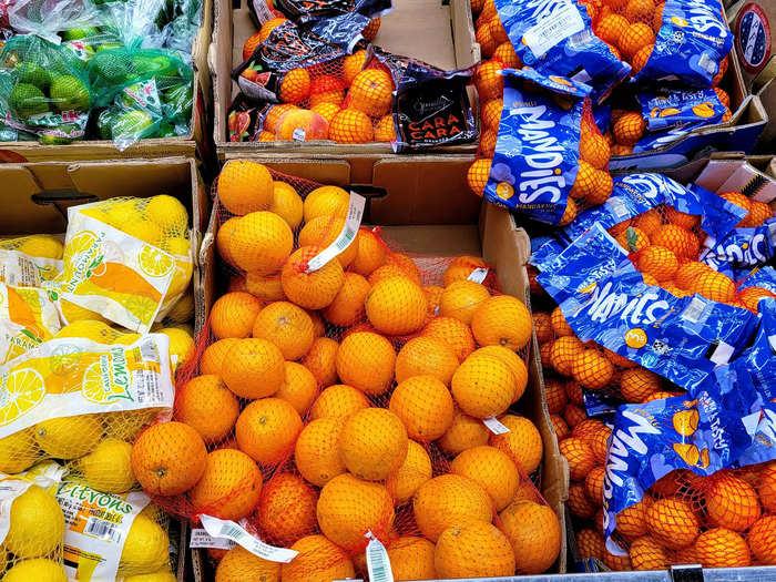 The citrus section at Aldi is usually well-stocked.