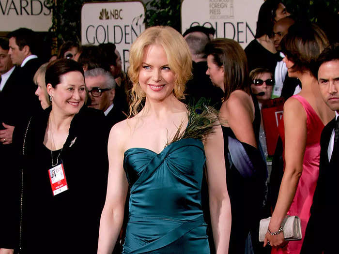 In January 2005, Kidman wore a peacock-inspired dress to the Golden Globes.