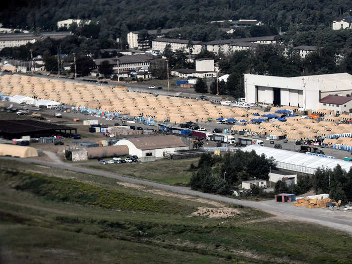 An aerial view shows the scale of Ramstein