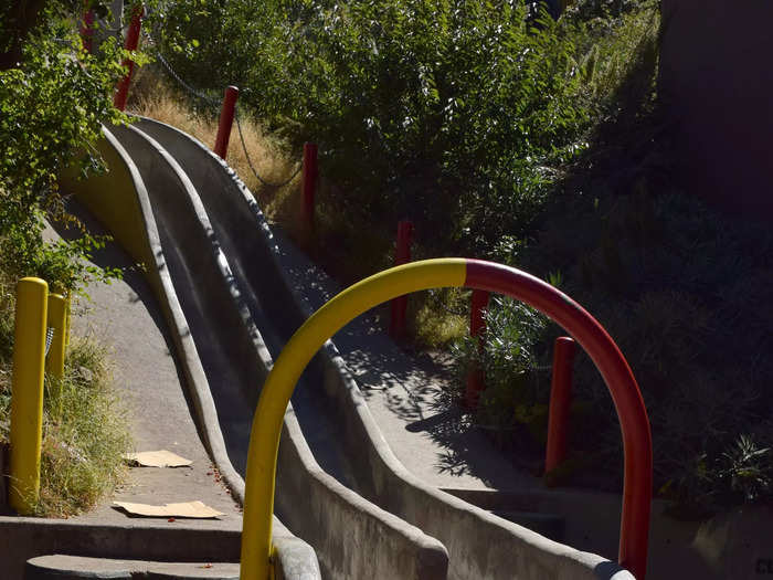 Take a ride on the Seward Street Slides.