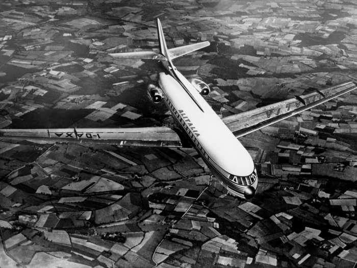 Alitalia entered the jet age with a mix of European and American aircraft such as the Sud Caravelle SE210…