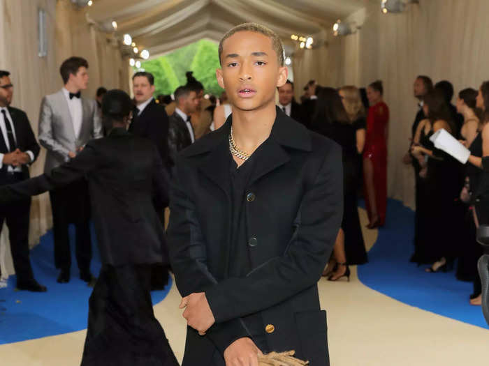 Jaden Smith wore Louis Vuitton that year, but he paired it with an interesting accessory.