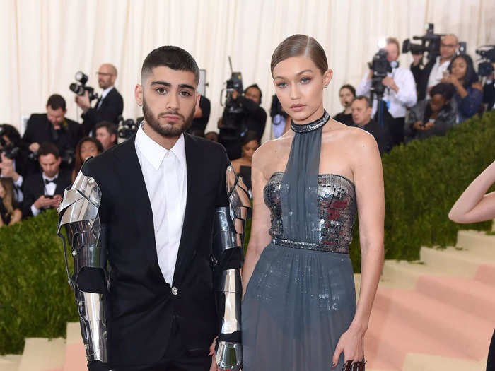 Zayn Malik showed up to his first Met Gala in 2016 wearing armor on his arms.