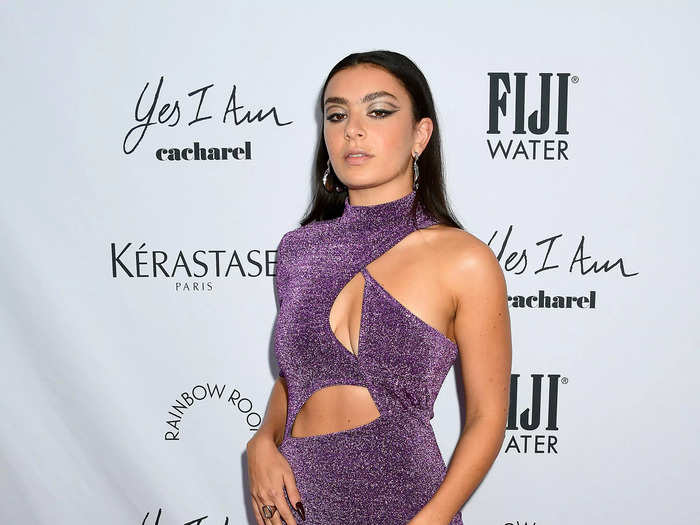 Charli XCX arrived at The Daily Front Row Fashion Media Awards in a purple Stella McCartney dress.