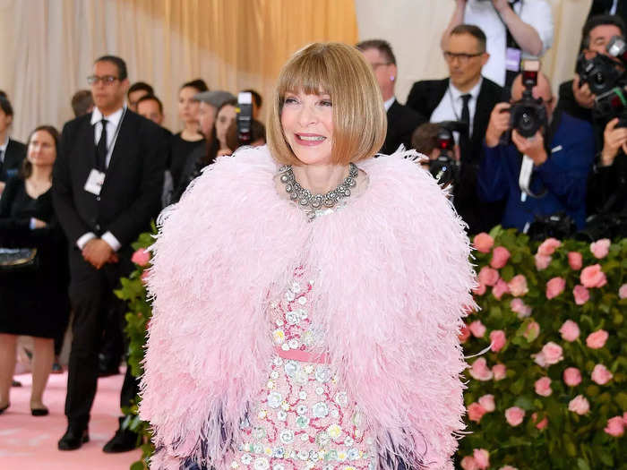 Wintour looked pretty in pink with her playful ensemble for the 2019 Met Gala.