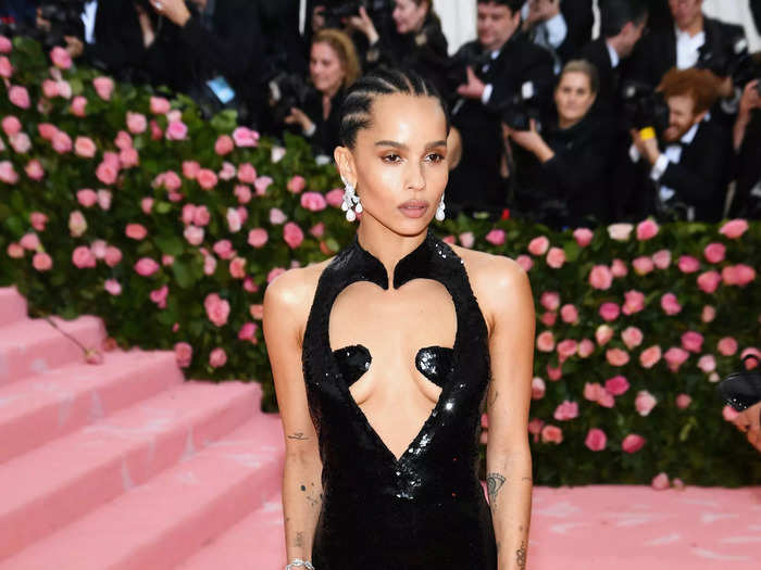 Kravitz sported a gown with a daring heart-shaped cutout for her most recent Met Gala appearance in 2019.