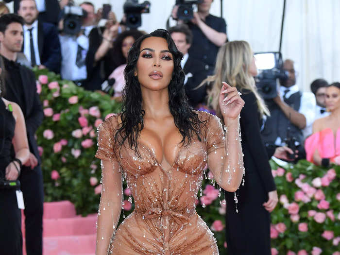 Kim Kardashian was dripping in crystals as she arrived at the 2019 Met Gala.