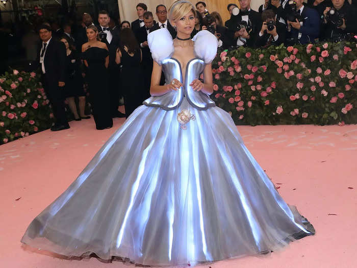 Zendaya glowed on the red carpet - literally - with her Cinderella-inspired dress in 2019.