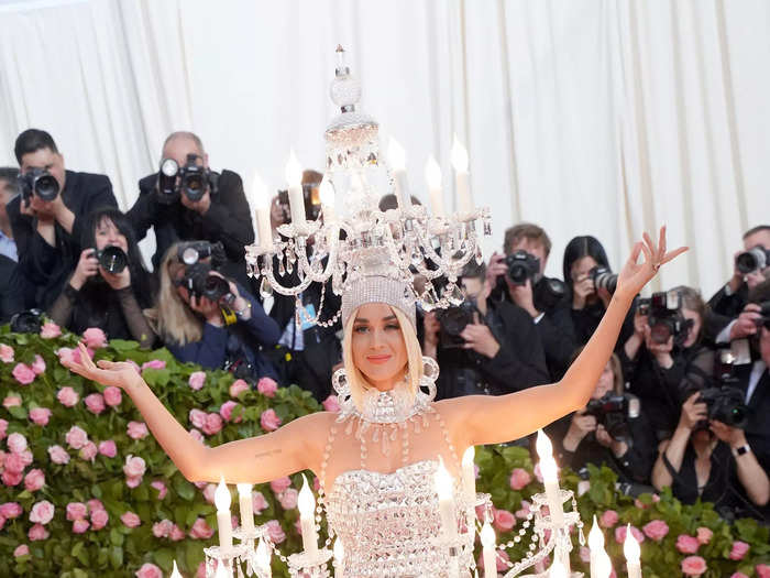 But Perry lit up the red carpet with her most recent Met Gala look in 2019, dressing as a chandelier.