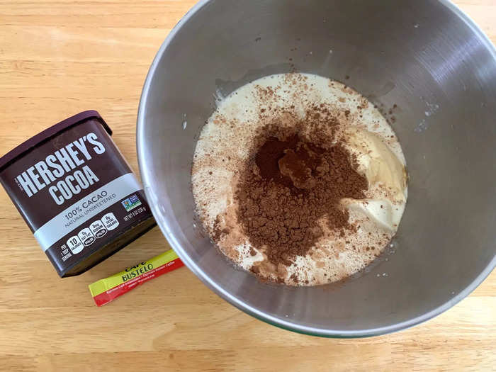 To start, I added almost all of my ingredients into the bowl of an electric mixer.