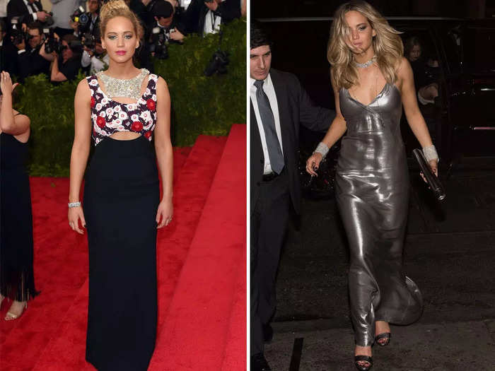 Though Jennifer Lawrence looked sophisticated that year, her after-party outfit matched her personality.