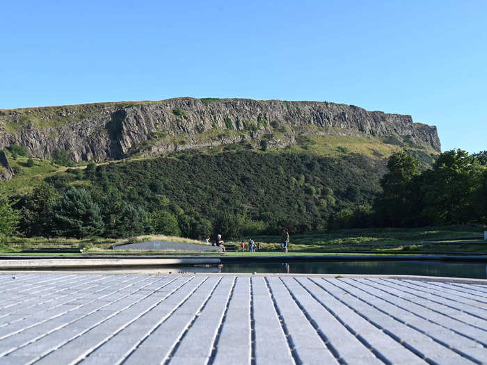 And views of Holyrood Park, below a rock formation called Arthur