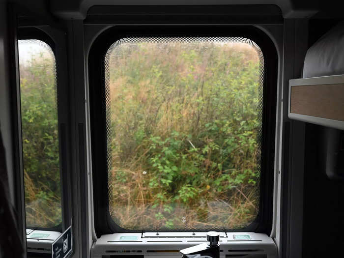 When I woke up, the train was stopped on the tracks. I opened the shade to my first views of Scottish greenery.