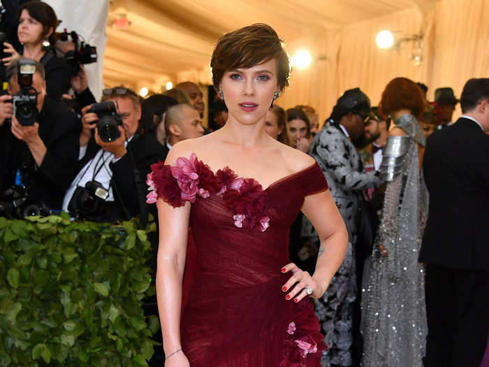 Scarlett Johansson also stirred debate that year when she wore a dress designed by Georgina Chapman, a designer and Harvey Weinstein