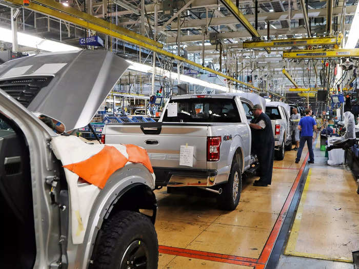 In a conventional plant, the entire assembly line is connected and moves at the same speed. But these sleds can move at different speeds, allowing for more flexibility, Ford says.