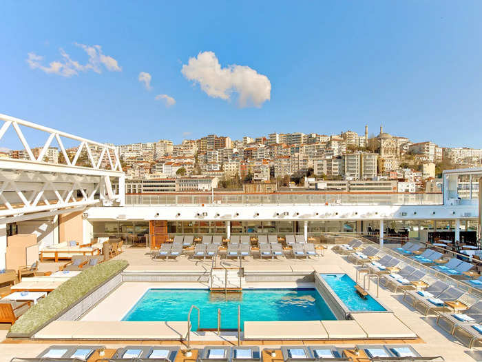 Luckily, the ships have two swimming holes: an infinity pool and a pool with a retractable roof.