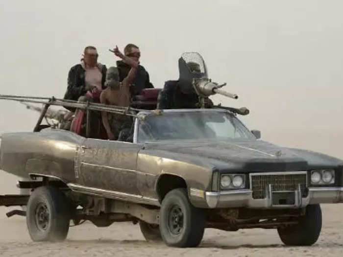 Take a Cadillac drop-top El Dorado, feed it a steady diet of mayhem and destruction, and voila: the Caltrop. With shotguns to the rear and a machine gun on top, the driver-side door is a scorecard of death.