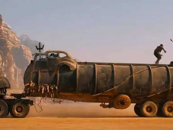 Powered by twin V8 engines linked end-to-end, the 6 wheel-drive, 18-wheeled leviathan War Rig was driven by Charlize Theron as Furiosa along the legendary Fury Road binding the three city-states of the Wasteland in tenuous alliance.