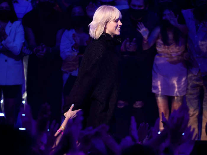 Billie Eilish was blowing kisses to fans in the pit during commercial breaks.