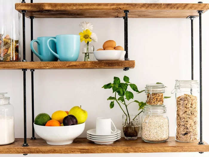 Restyle your kitchen shelves.