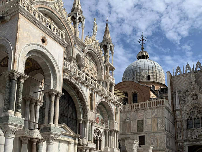 Although the city itself was less crowded, the queues to enter popular locations like Saint Mark