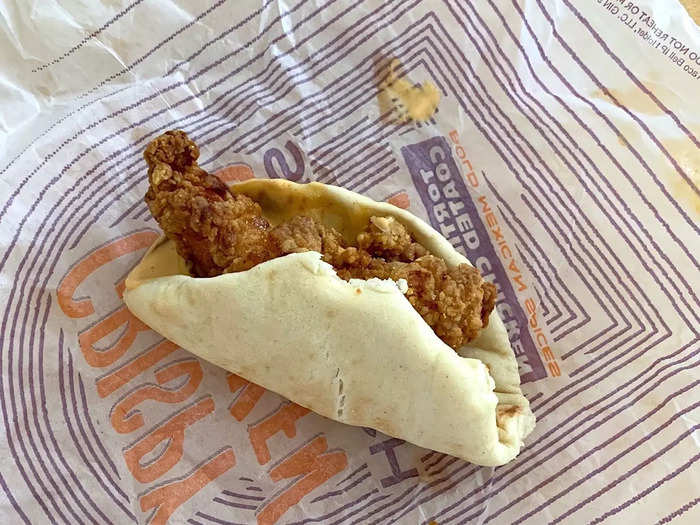 When I unwrapped my Crispy Chicken Sandwich Taco at home, I couldn