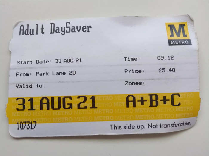 I bought an Adult DaySaver. For just £5.40 ($7.50) this got me unlimited travel across the entire network - and access to a ferry.