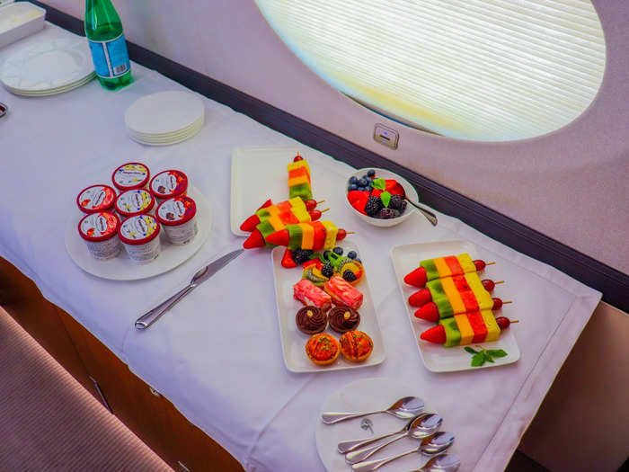 Menus can be customized on each flight according to customer preference but it can be costly. In-flight catering on any private airline can quickly rack up a bill comparable to a five-star restaurant.