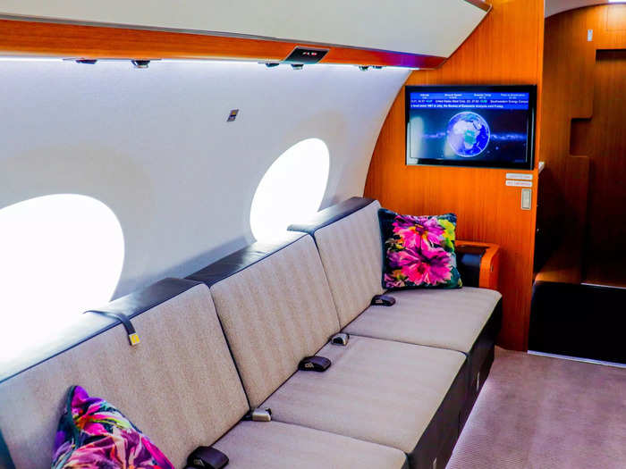 This space is highly customizable based on owner preference and Qatar Executive opted for a split between club seats and a three-place divan.