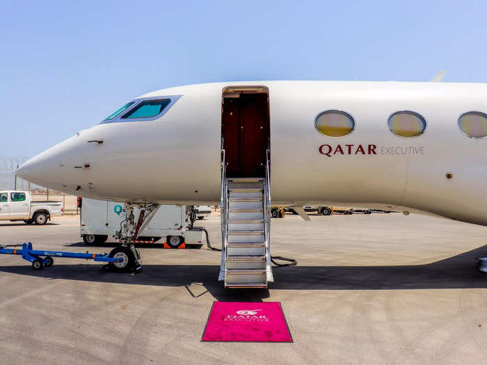 The typical Qatar Executive passenger bypasses the commercial terminal and is chauffeured right up to their awaiting airplane. Jets in the Qatar Executive fleet also include the Bombardier Global 5000 and Global XRS.