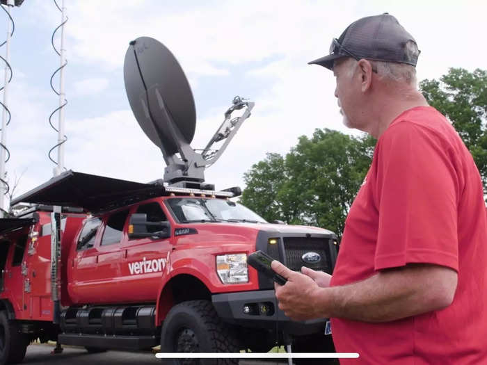 According to Verizon network engineer Ernie Berthold, as long as he can see the southern sky, which is where the geostationary satellite constantly sits, he can create a network in a place where there is none.